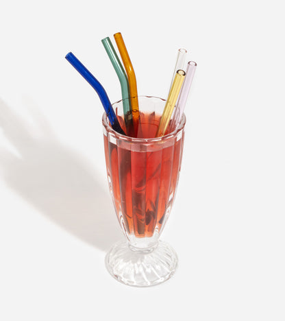 Pailles multicolores réutilisables en verre 