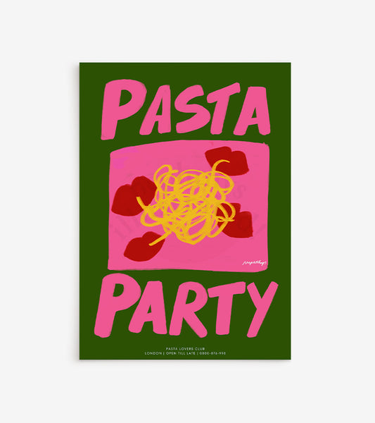 Pasta Party - Vert - Affiche A3