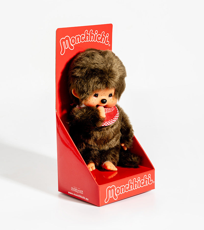 Peluche Monchhichi Kiki Bavoir Rouge1