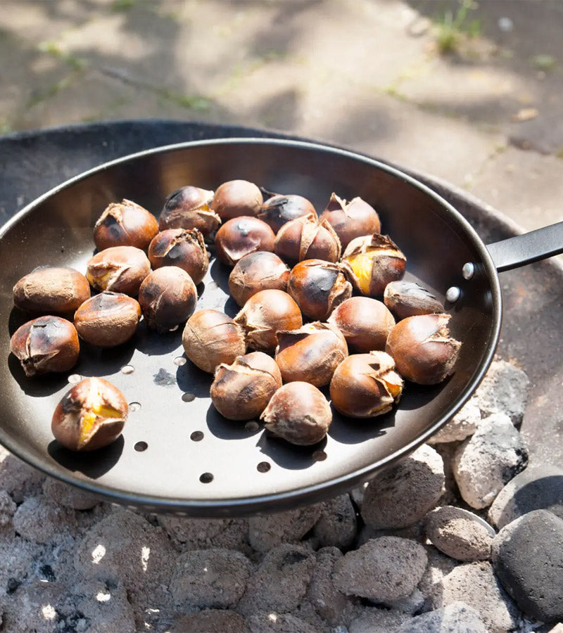 Poêle à châtaignes pour barbecue