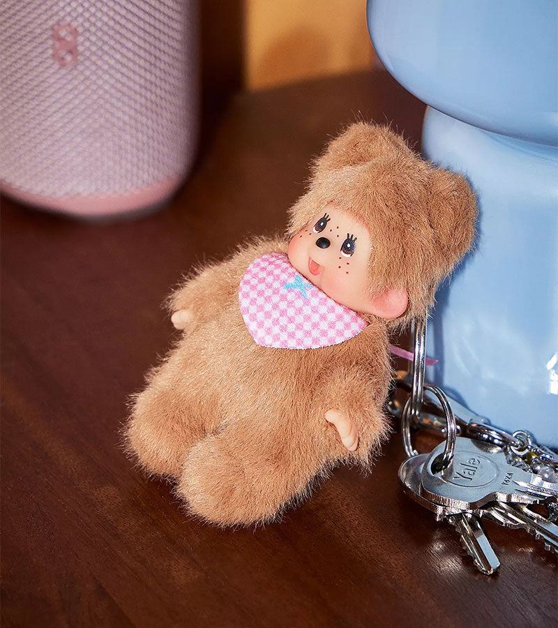 Sekiguchi Monchhichi Kiki Pendentif Porte-clés Fille Rose 10 Cm - Peluche Miniature
