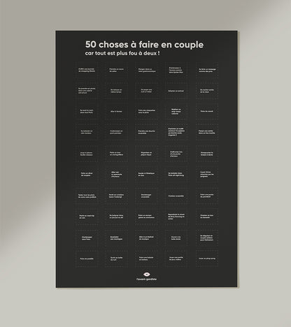 Poster 50 choses à faire en couple  L'Avant Gardiste