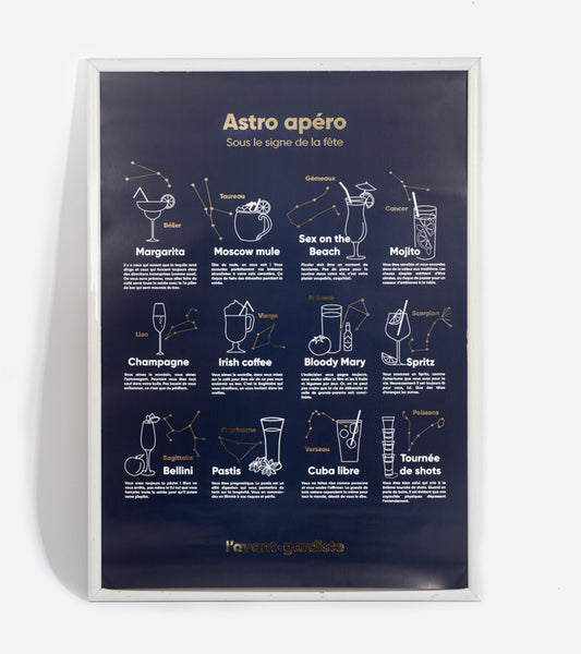 Poster astro apéro - 1 cocktail = 1 signe