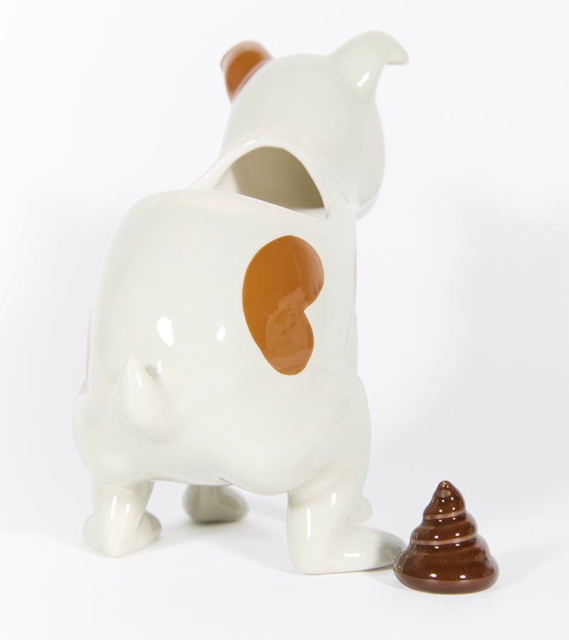Cache-pot chien qui fait caca