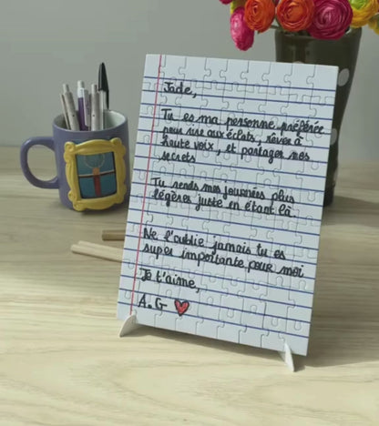 Puzzle personnalisé avec petite lettre