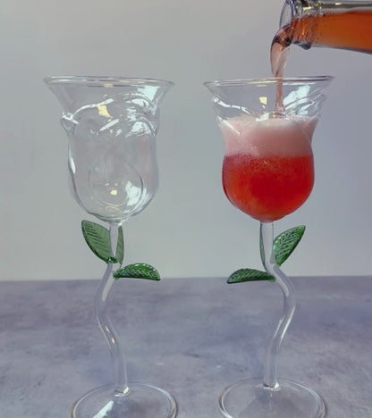 Set de 2 verres en forme de Roses