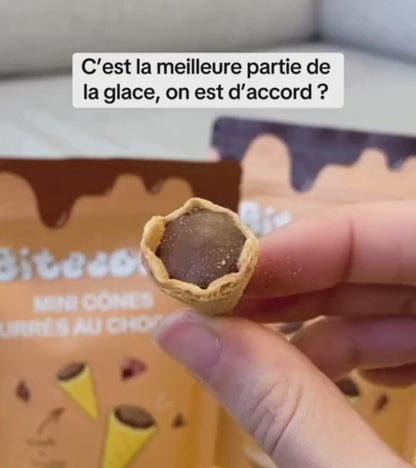 Mini cônes fourrés au chocolat