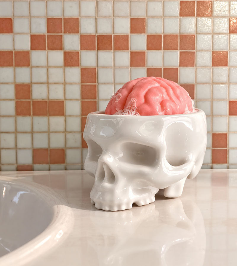 Porte-Savon Crâne avec Savon Cerveau - Brain Wash