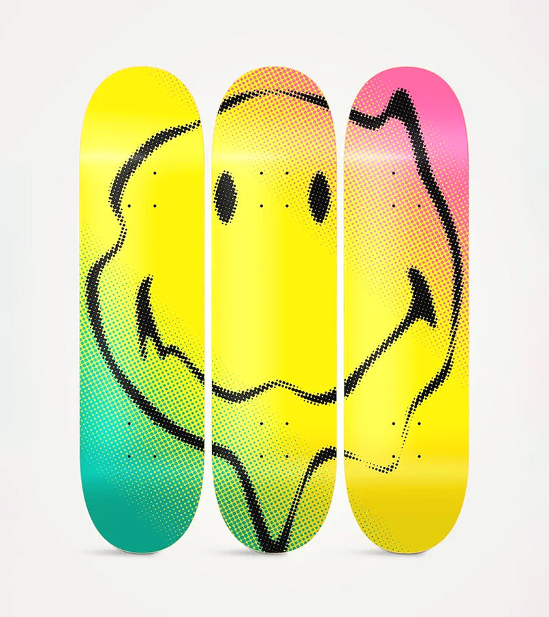 Set de 3 planches de skate - Smiley Acid House