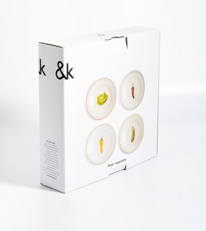 Set de 4 assiettes creuses légumes  Klevering