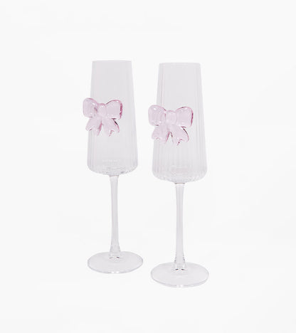 Coffret de deux flûtes à pétillant noeud