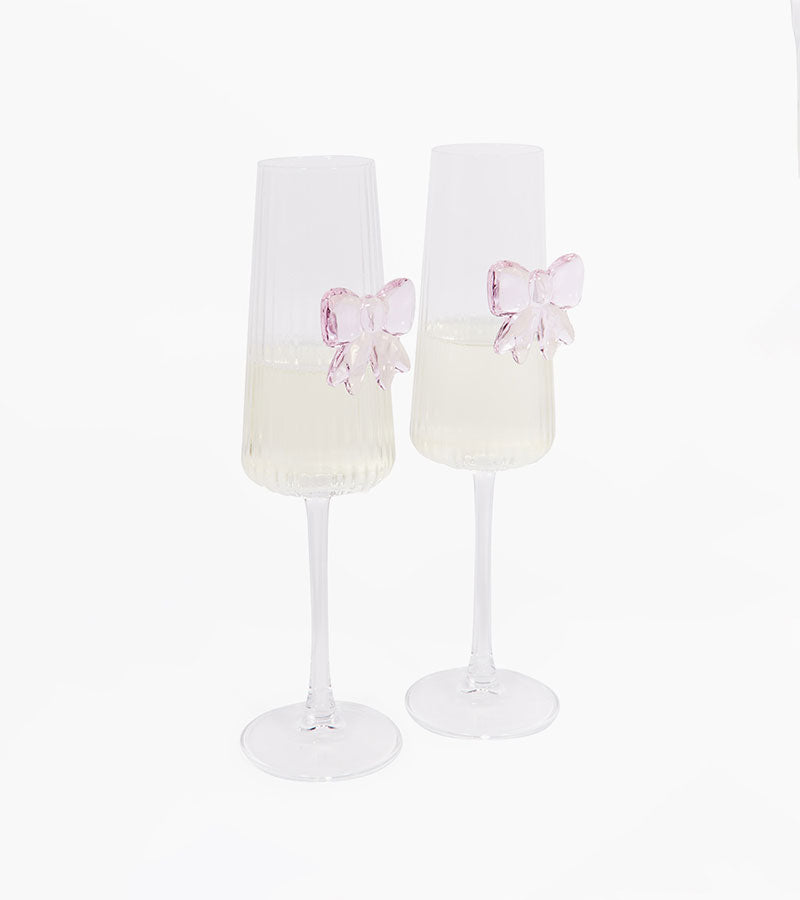 Coffret de deux flûtes à pétillant noeud