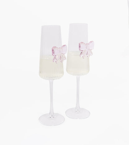 Coffret de deux flûtes à pétillant noeud