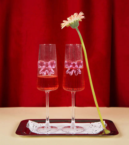 Coffret de deux flûtes à pétillant noeud