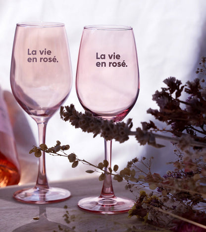 Set de deux verres - La vie en rosé  L'expressionist