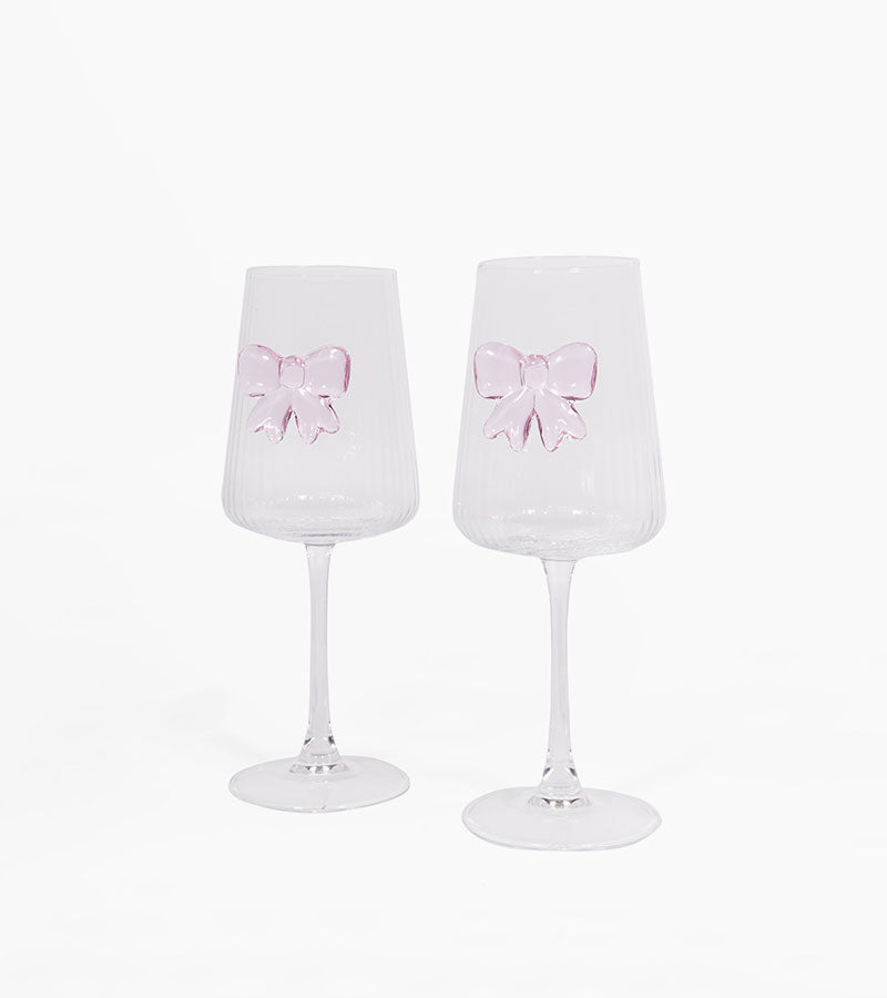 Coffret de deux verres à vin noeud