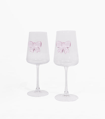 Coffret de deux verres à vin noeud