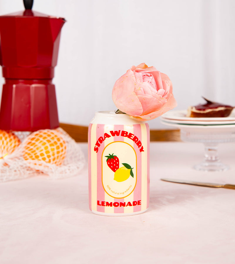 Vase canette strawberry lemonade