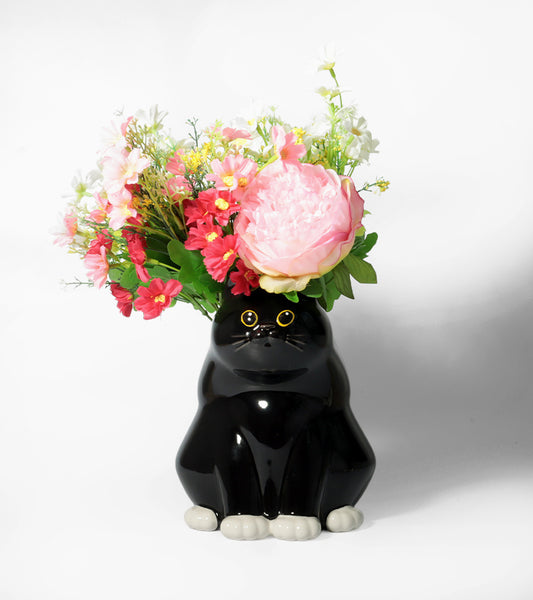 Vase en céramique Allongé Chats par Dubout Vase en céramique Allongé Chats par Dubout
