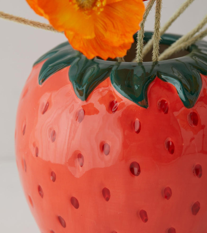 Vase fraise en céramique