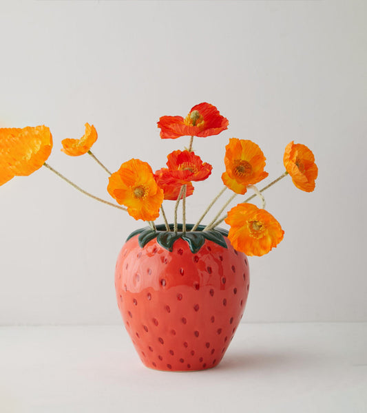 Vase fraise en céramique