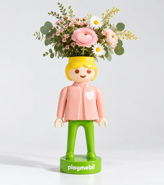 Vase Playmobil Pop rose