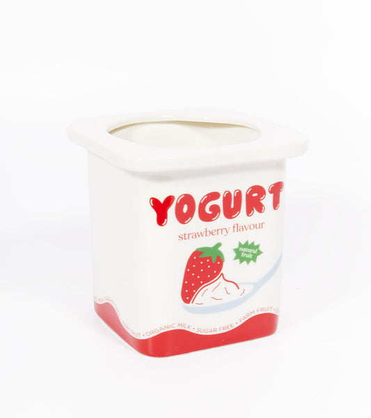 Vase / pot yaourt à la fraise