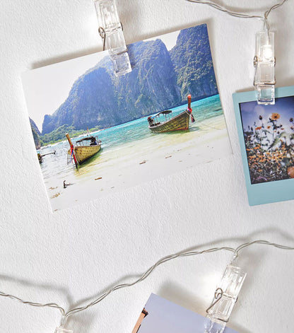 Guirlande porte-photos avec 20 pinces à LED (6 m) - Achat & prix